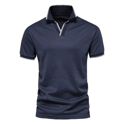 Polo Cuello V Color Liso Hombre