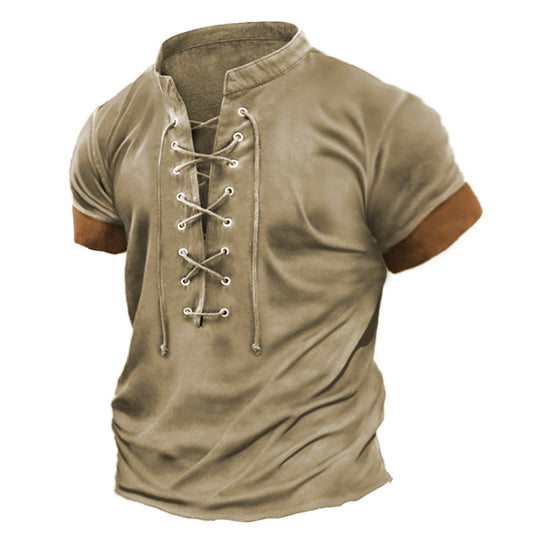 Camiseta Vintage Bloques de Color Hombre