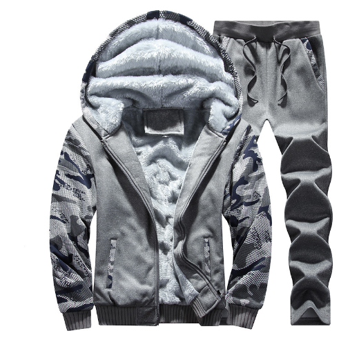 Conjunto de Vellón Otoño Invierno, Sudadera y Chaqueta Casual para Hombres