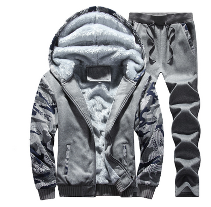 Conjunto de Vellón Otoño Invierno, Sudadera y Chaqueta Casual para Hombres