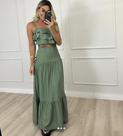 Conjunto Mujer Vestido con Volante