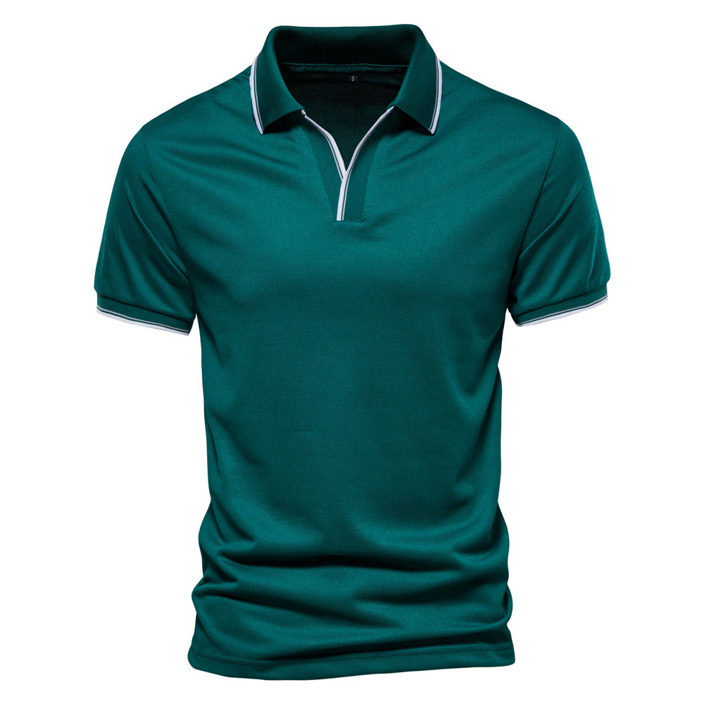 Polo Cuello V Color Liso Hombre