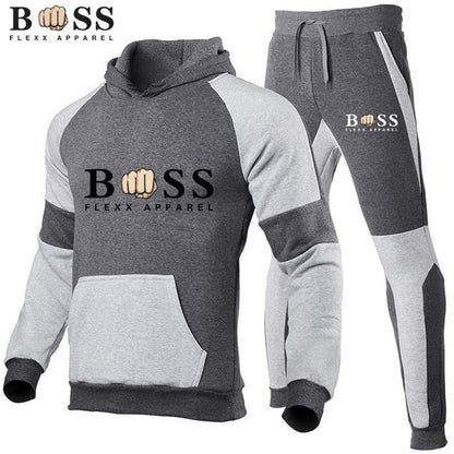 Conjunto de Sudadera y Pantalones de Chándal de Forro Polar para Hombre para Otoño e Invierno