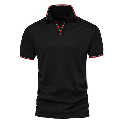 Polo Cuello V Color Liso Hombre