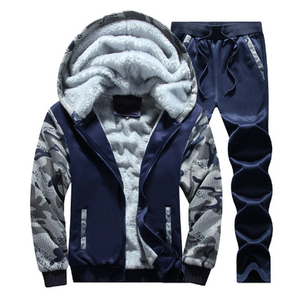 Conjunto de Vellón Otoño Invierno, Sudadera y Chaqueta Casual para Hombres