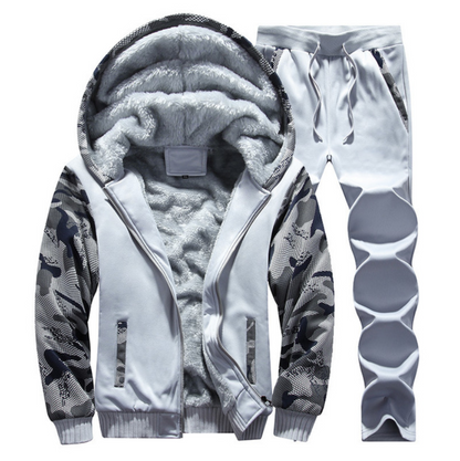 Conjunto de Vellón Otoño Invierno, Sudadera y Chaqueta Casual para Hombres