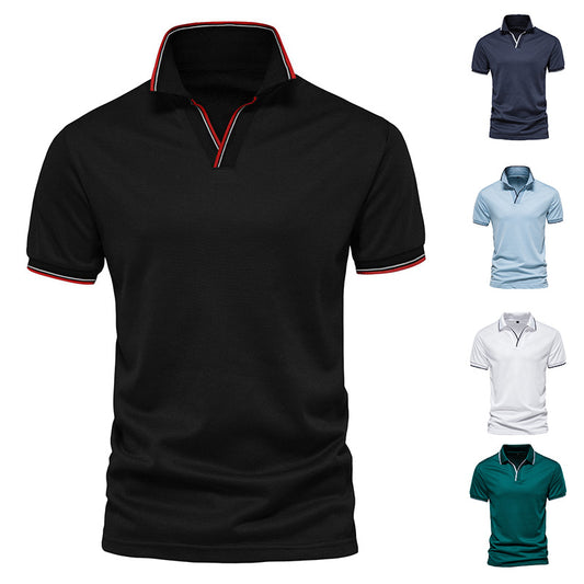 Polo Cuello V Color Liso Hombre