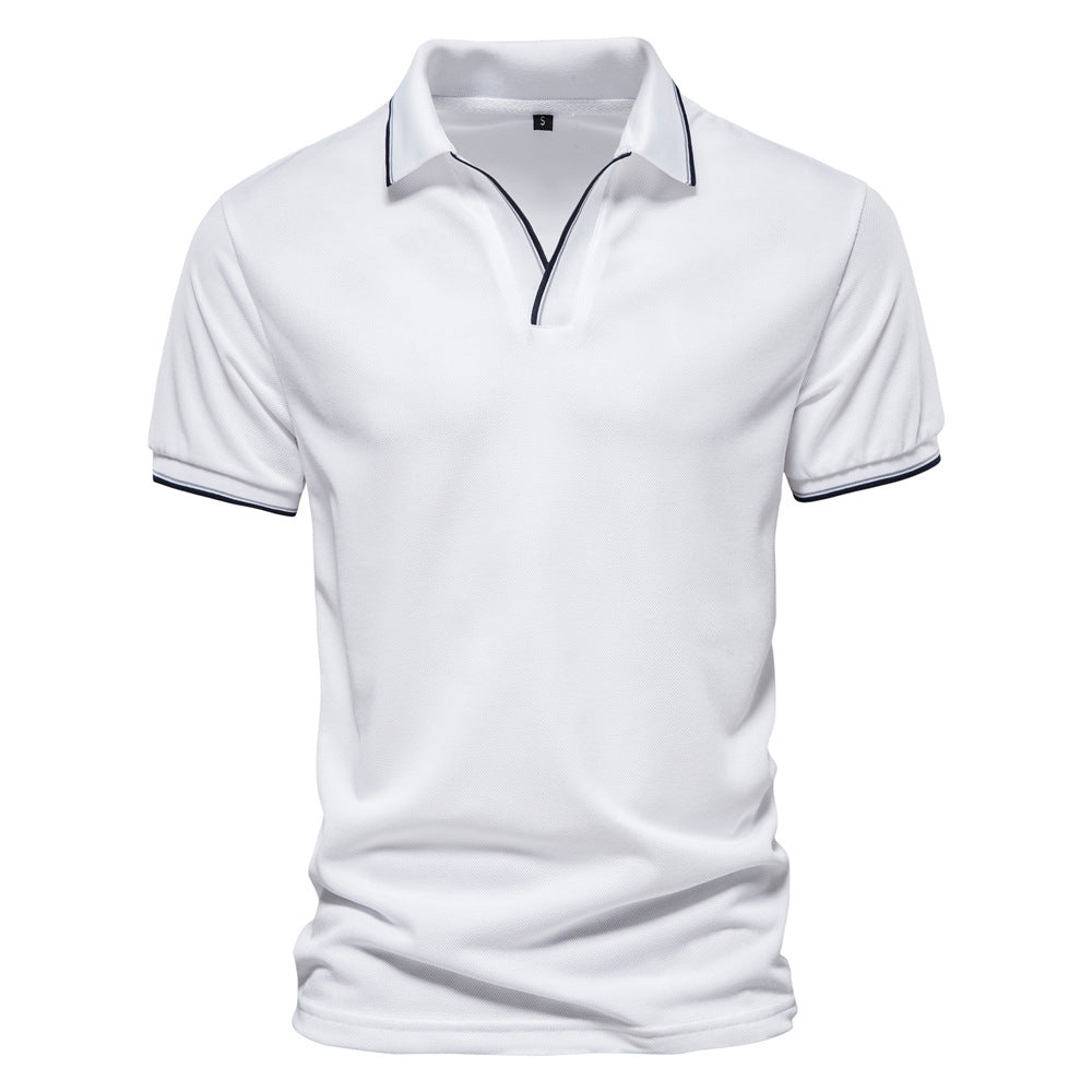 Polo Cuello V Color Liso Hombre