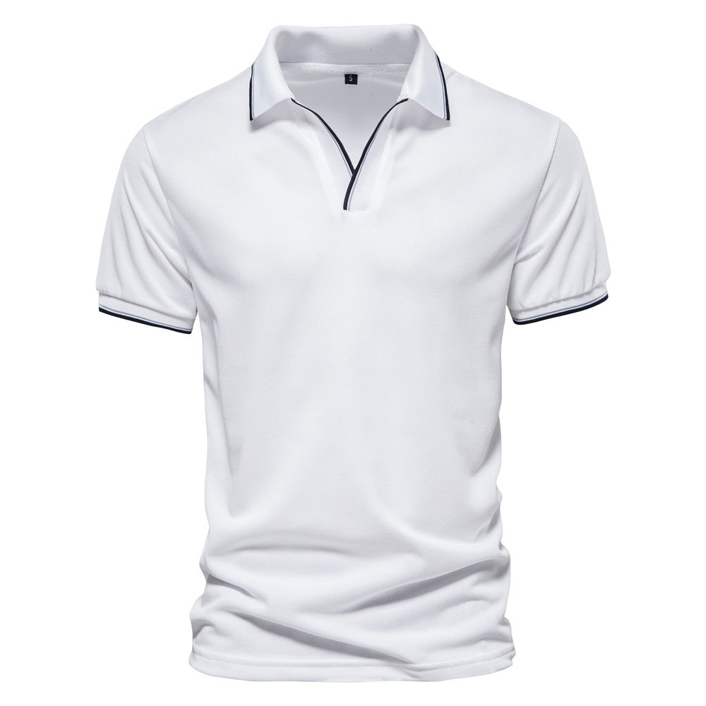 Polo Cuello V Color Liso Hombre