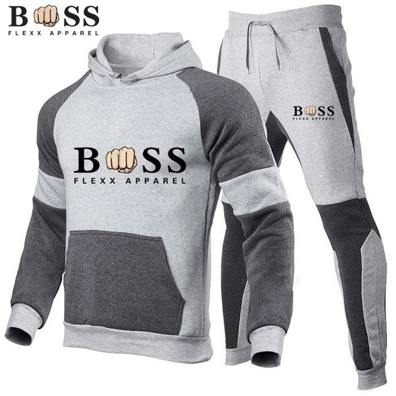 Conjunto de Sudadera y Pantalones de Chándal de Forro Polar para Hombre para Otoño e Invierno