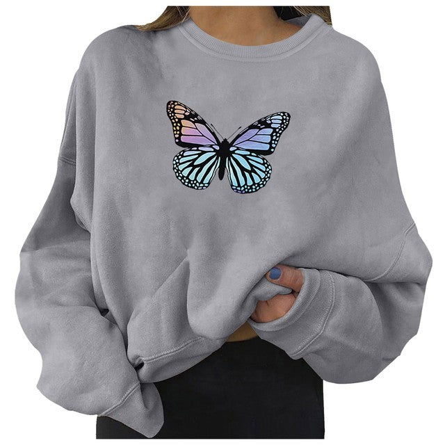 Sudadera con Capucha Grande para Mujer con Estampado de Alfabeto Urbano