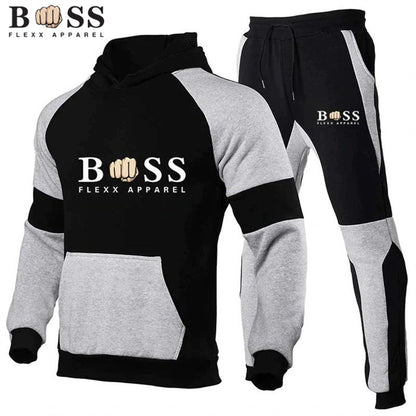 Conjunto de Sudadera y Pantalones de Chándal de Forro Polar para Hombre para Otoño e Invierno