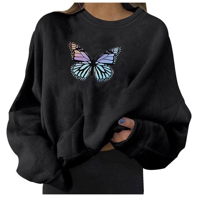 Sudadera con Capucha Grande para Mujer con Estampado de Alfabeto Urbano