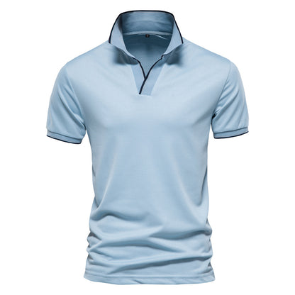 Polo Cuello V Color Liso Hombre