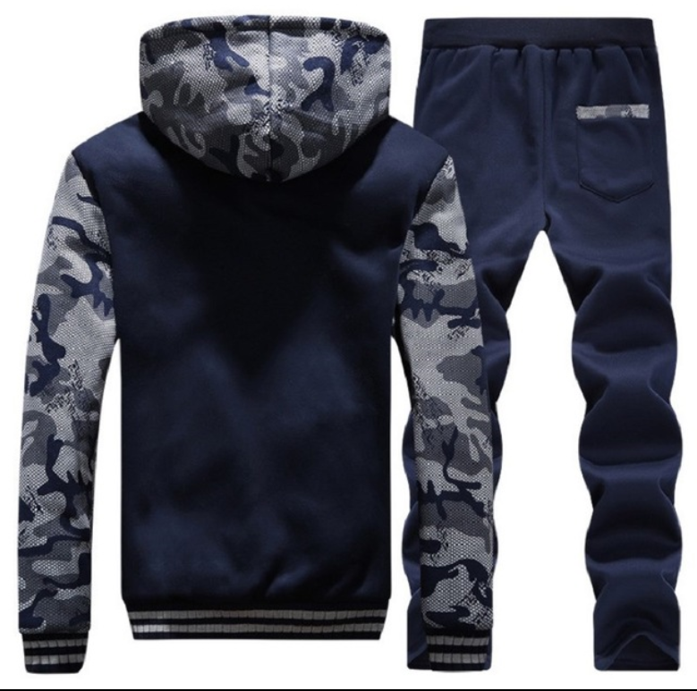 Conjunto de Vellón Otoño Invierno, Sudadera y Chaqueta Casual para Hombres